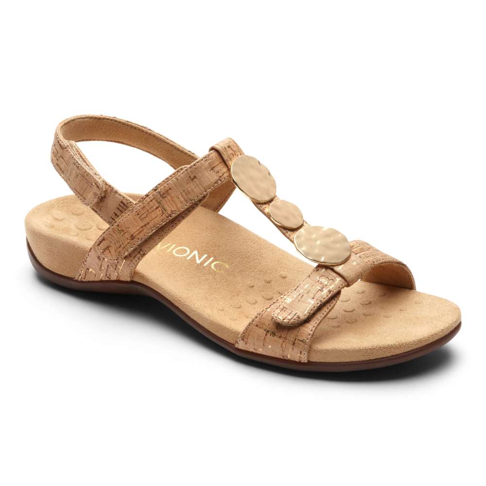 Farra Adjustable Sandal - Gold Cork