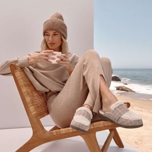 Lifestyle image for Gemma II Slipper - Plaid Cream