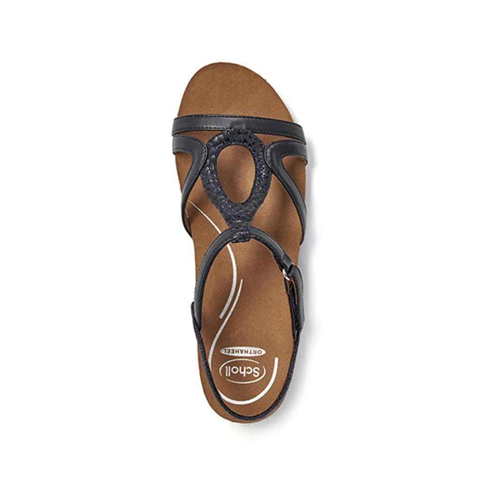 Juliet Backstrap Wedge - Black