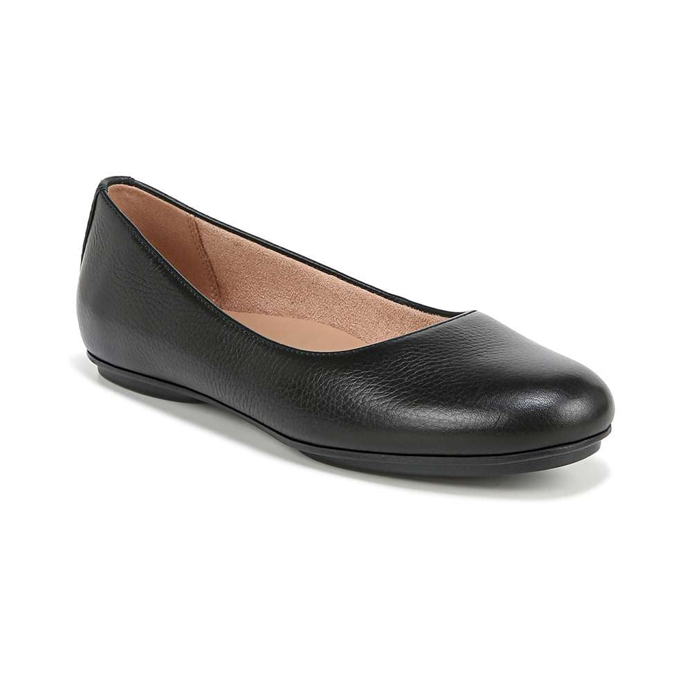 Maxwell Flat - Black Tumbled Leather