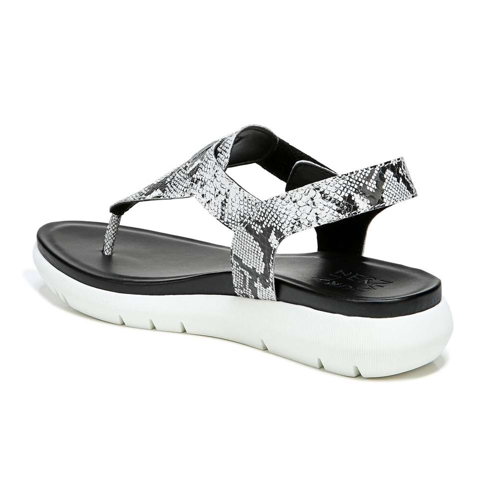 Lincoln Sandal - Black/White Snake