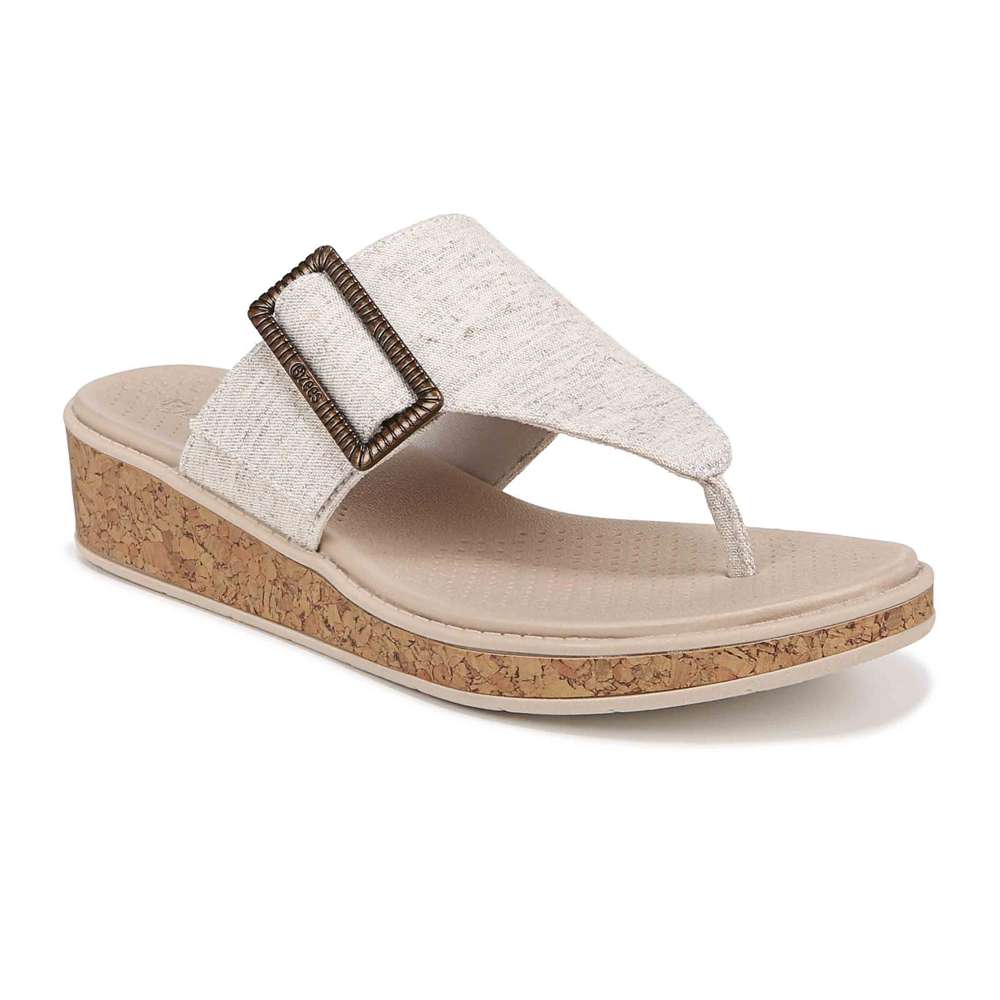 Bay Wedge Sandal - Natural Linen