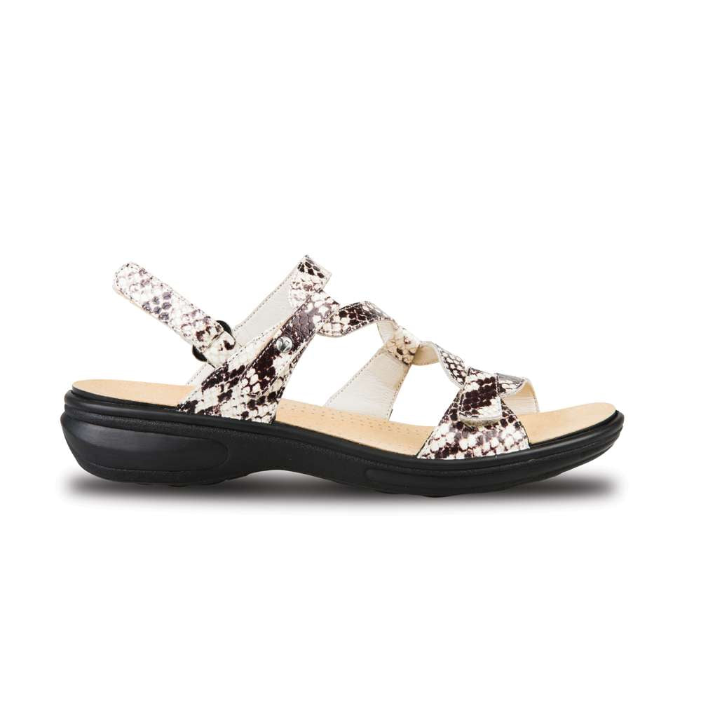 Miami Adjustable Sandal - White Snake