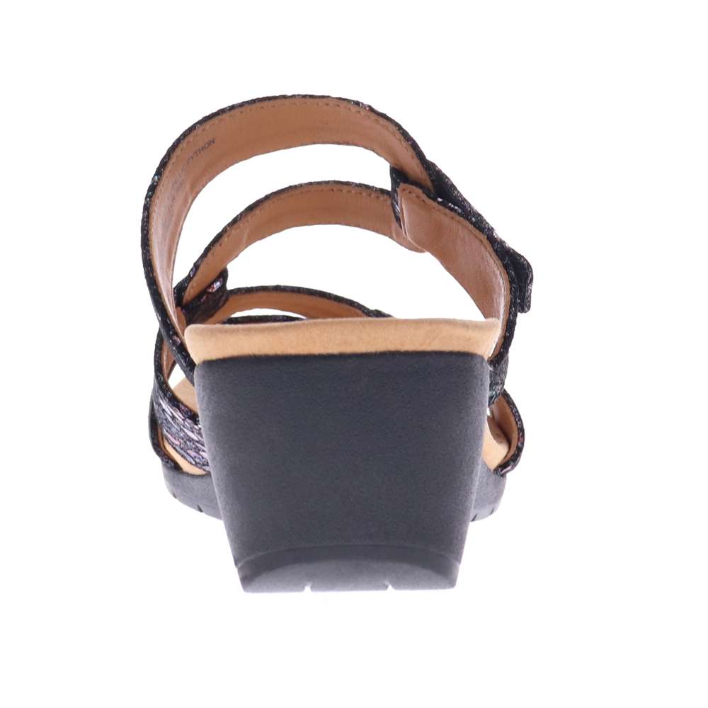 Sofia Wedge - Black Metallic Python