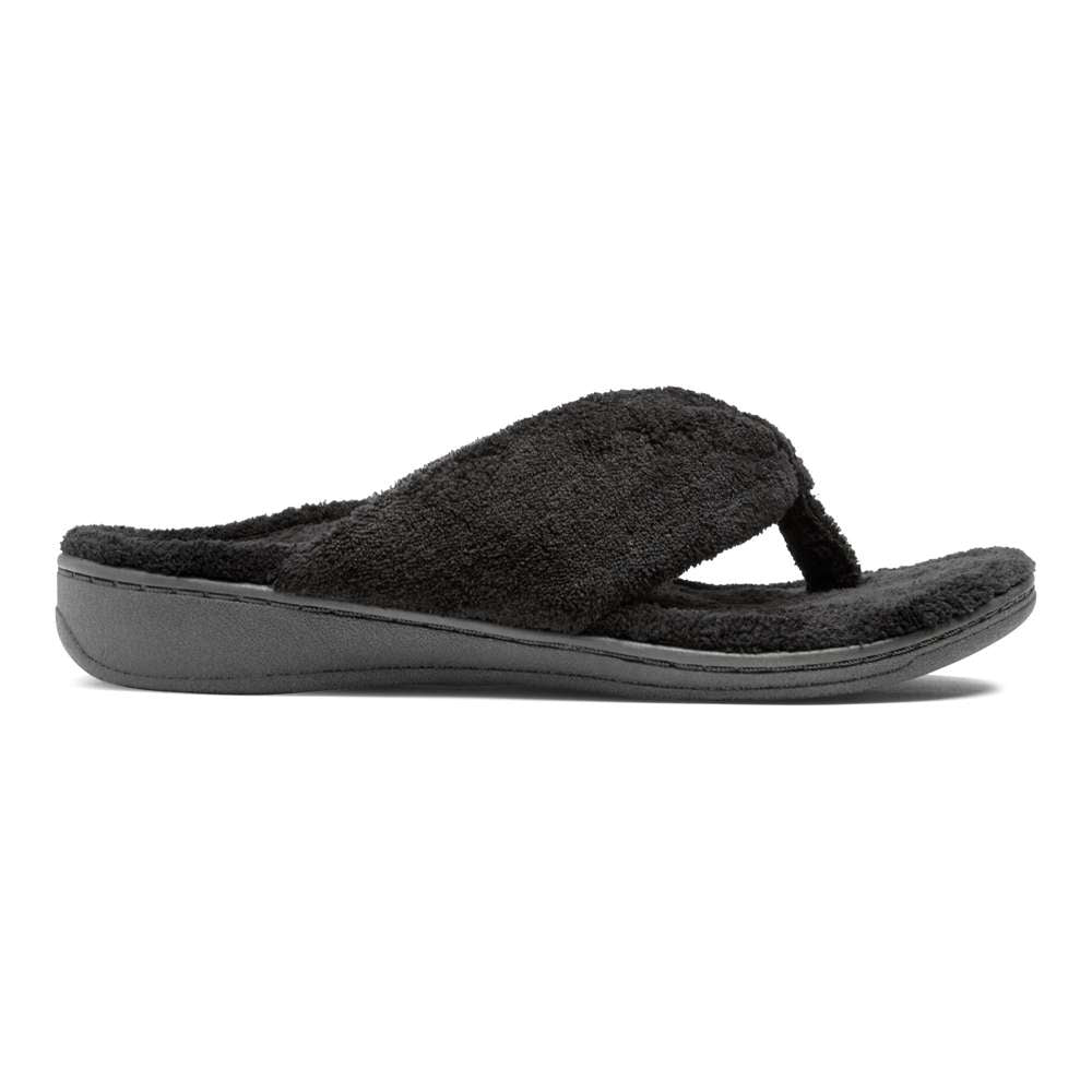 Gracie Toe Post Slipper - Black