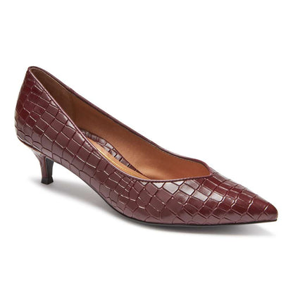 Josie Kitten Heel - Wine Croc