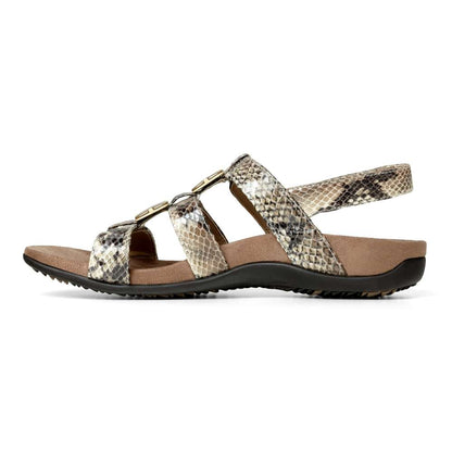 Amber Adjustable Sandal - Natural Snake