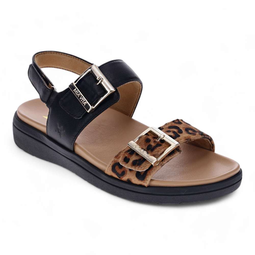 Bettina Slingback Sandal - Black Leopard