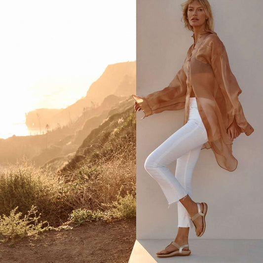 Lifestyle image for Brea Slingback Sandal - Gold Leather