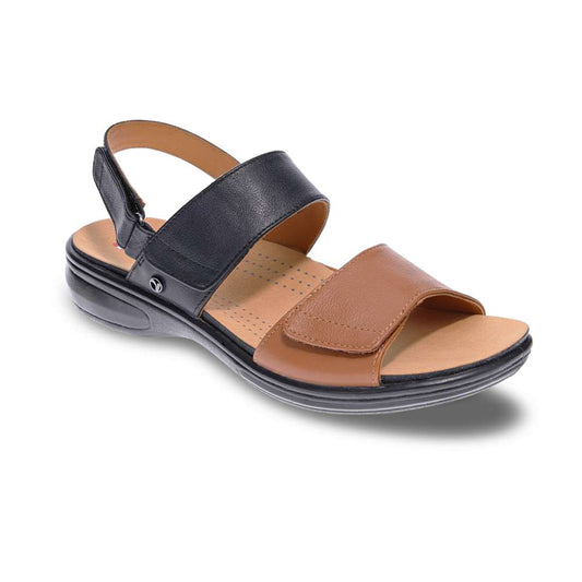 Como Adjustable Slingback Sandal - Black/Tan