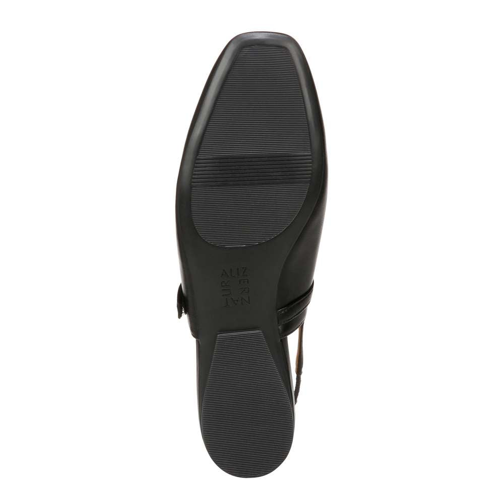 Connie Mary-Jane Slingback Flat - Black Leather