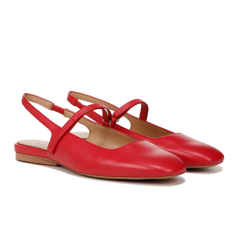 Connie Mary-Jane Slingback Flat - Crantini Red