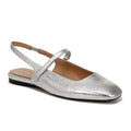 Connie Mary-Jane Slingback Flat - Silver