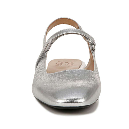 Connie Mary-Jane Slingback Flat - Silver
