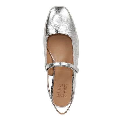 Connie Mary-Jane Slingback Flat - Silver