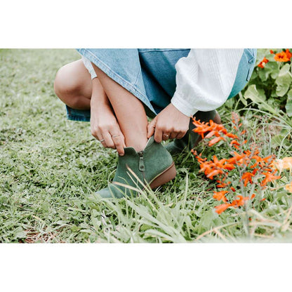 Damascus Wedged Boot - Moss Suede