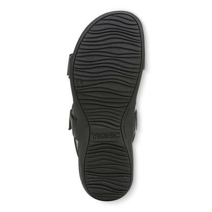 Reese Back Strap Sandal - Black Tumbled Leather