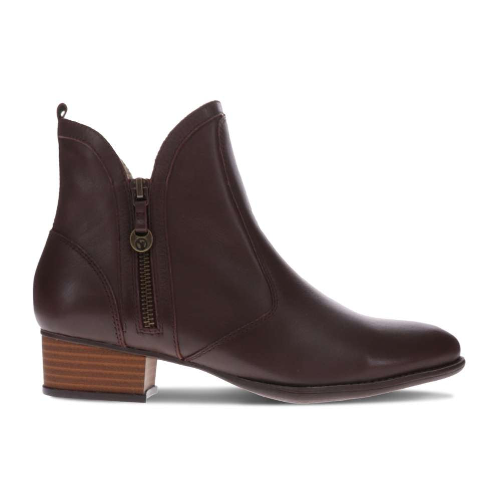 Siena II Zip Ankle Boot - Chocolate
