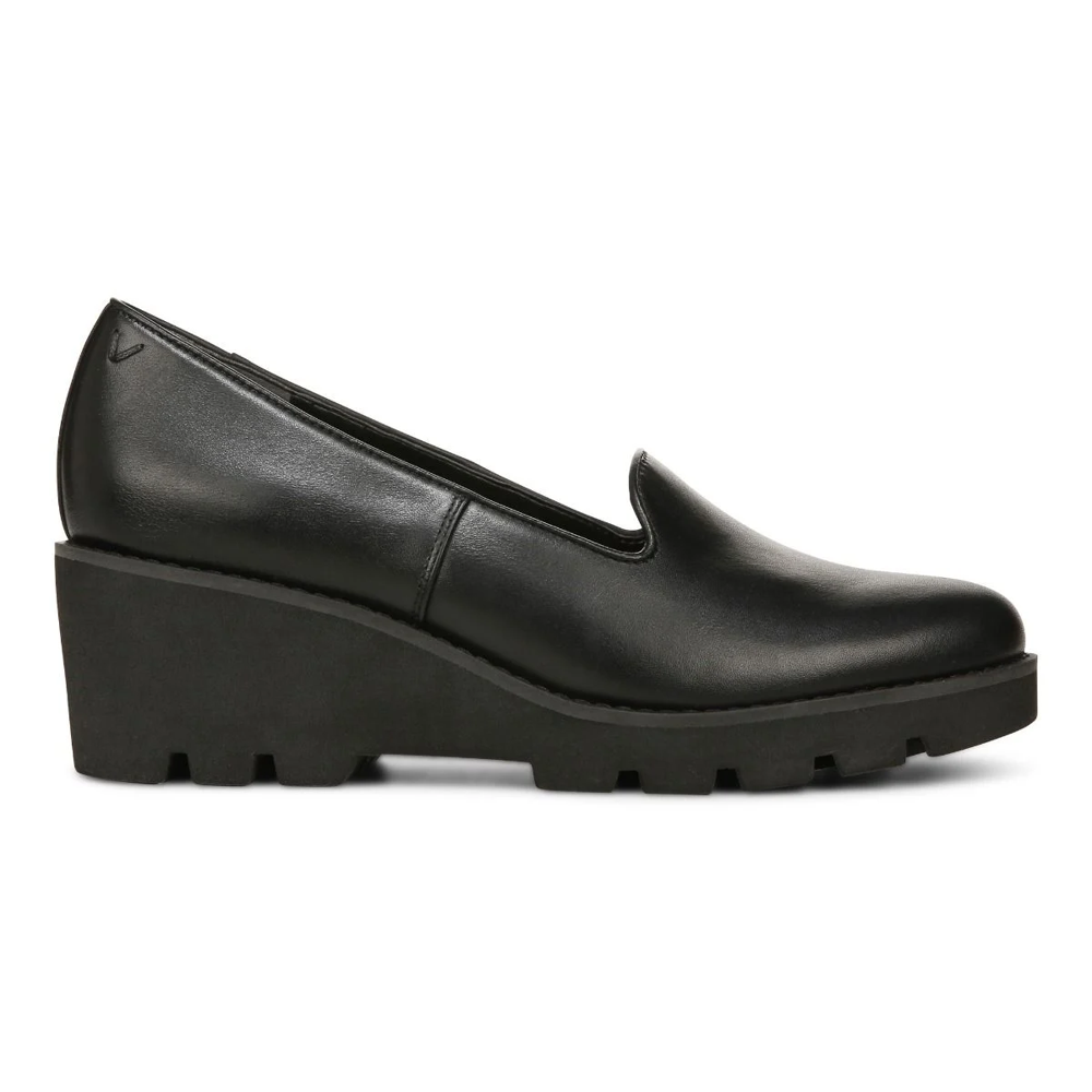 Willa Wedge - Black Leather
